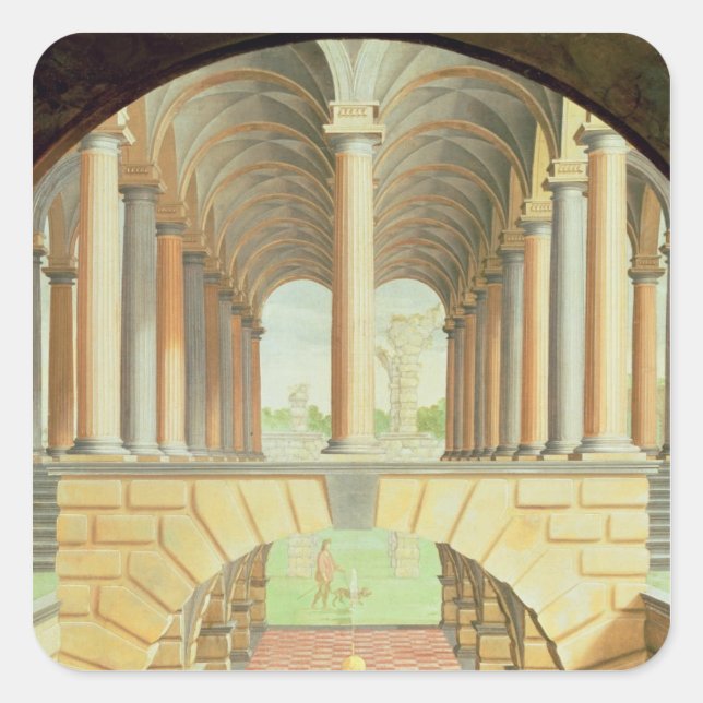 Architectural Capriccio Square Sticker (Front)