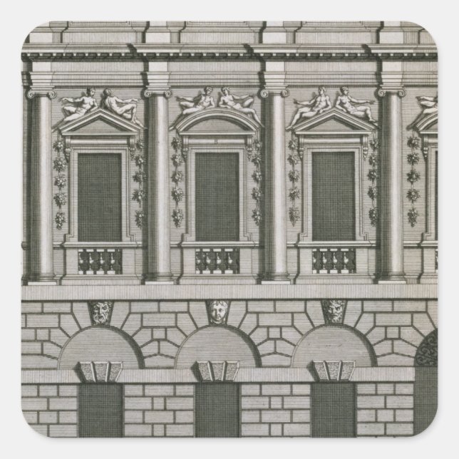 Architectural design demonstrating Palladian propo Square Sticker (Front)