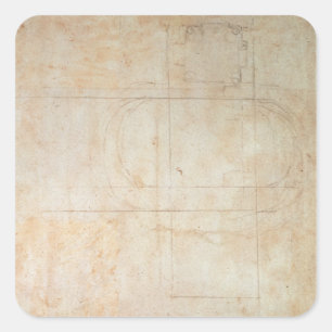 Architectural Drawing Square Sticker