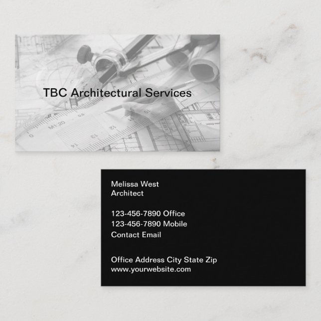 Architectural Engineer Modern Business Cards (Front/Back)