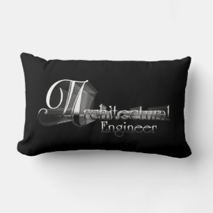 Architectural Engineer Typography Artwork Lumbar Cushion