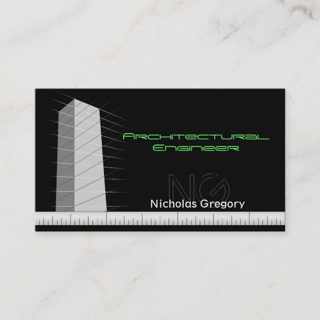 Architectural Engineering Black Business Cards (Front)