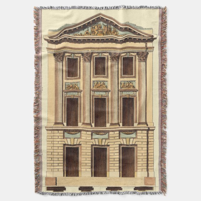 Architectural Facade by Jean Deneufforge Throw Blanket (Front Vertical)