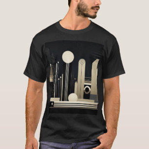 Architectural forms in grey and black T-Shirt