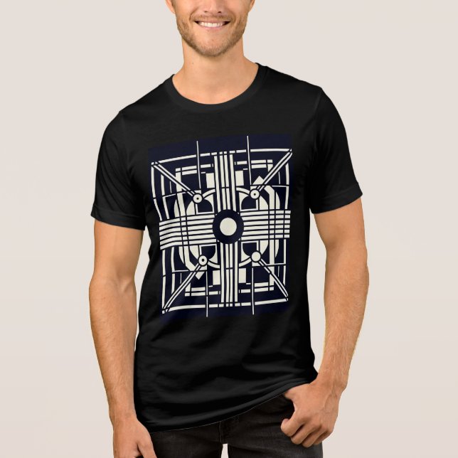 Architectural Grid Pulse – Abstract Geometric T-Sh Tri-Blend Shirt (Front)