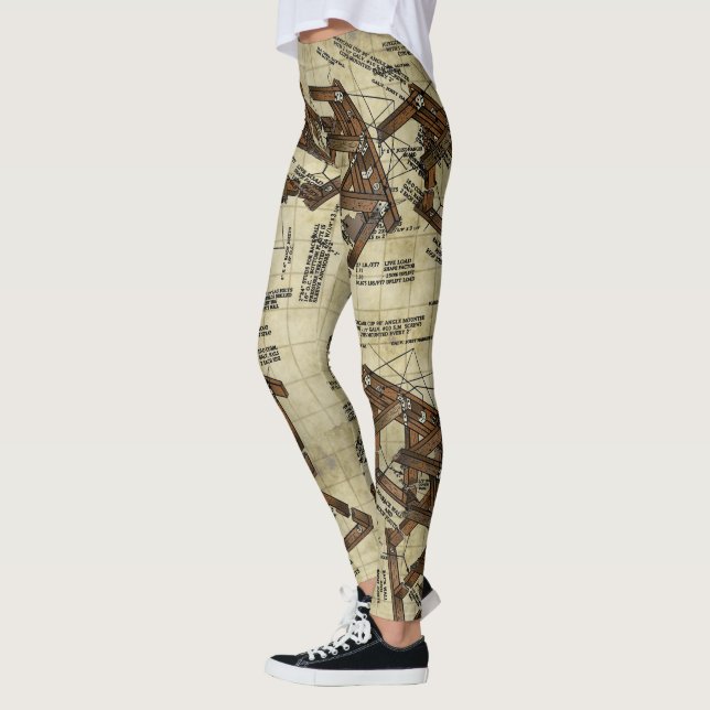 Architectural Illustration w background Leggings (Left)