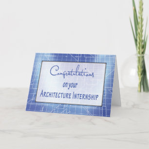Architectural Internship Congratulations with Blue Card