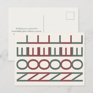 Architectural Line Art Nordic Xmas Noel Holiday Postcard