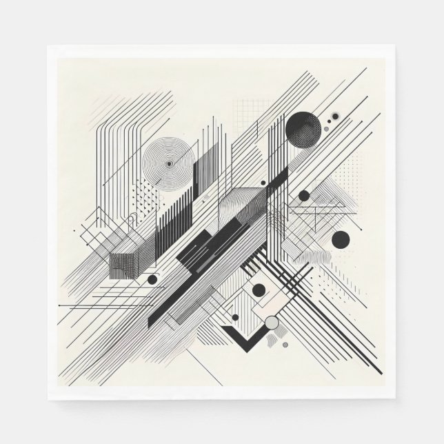 Architectural Line Matrix Napkin (Front)