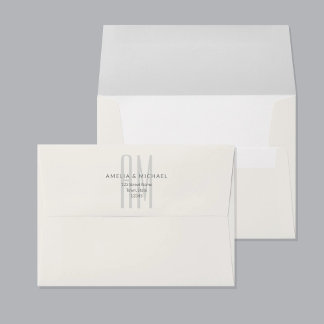 Architectural Minimal Monogram Wedding Envelope