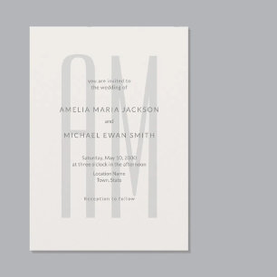 Architectural Monogram Minimal  Invitation
