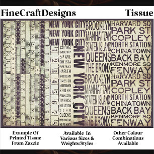Architectural New York Typography FB4 Decoupage Tissue Paper