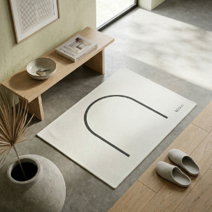 Architectural Off-White Fine Line Japandi Minimali Doormat