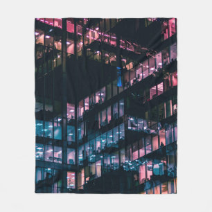 ARCHITECTURAL PHOTOGRAPHY OF BUILDING WITH PEOPLE  FLEECE BLANKET