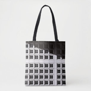 ARCHITECTURAL PHOTOGRAPHY OF WHITE BUILDING TOTE BAG