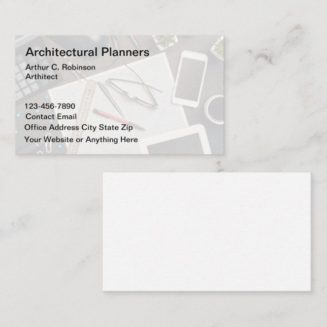 Architectural Planner Office Business Cards (Front/Back)