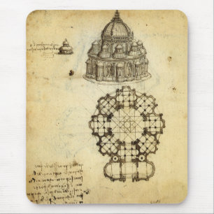 Architectural Sketch by Leonardo da Vinci Mouse Pad