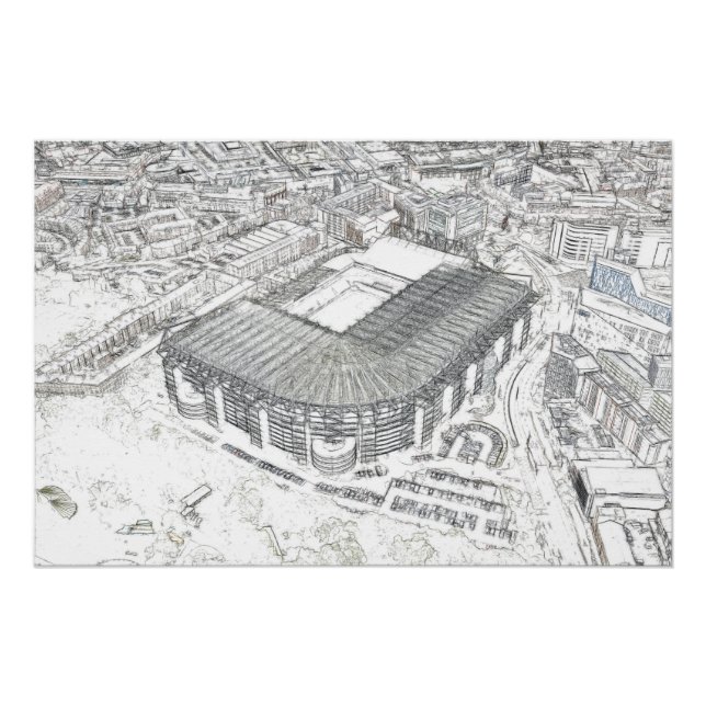 Architectural Sketch of Newcastle Stadium Poster (Front)