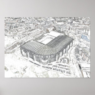 Architectural Sketch of Newcastle Stadium Poster