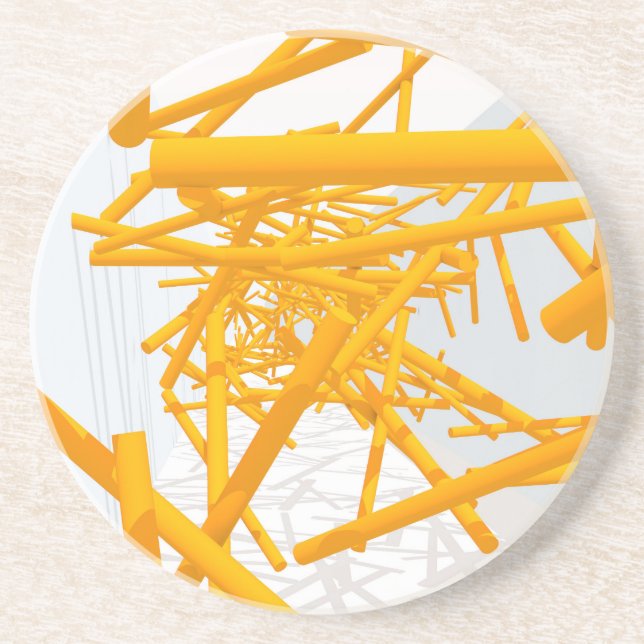 Architectural Space with Bright Geometrical Shape Coaster (Front)