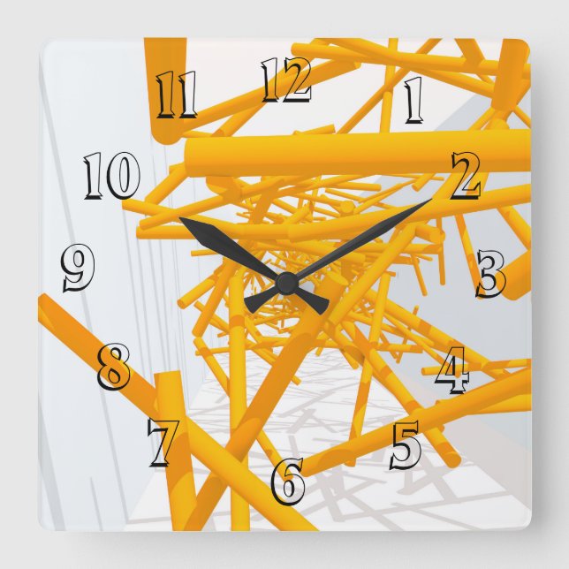 Architectural Space with Bright Geometrical Shape Square Wall Clock (Front)