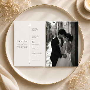Architectural Split Layout Wedding Invitation