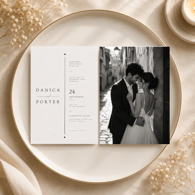 Architectural Split Layout Wedding Invitation (Creator Uploaded)