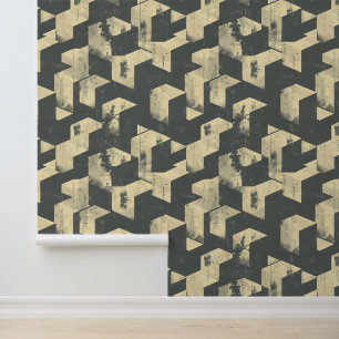 Architectural square 3D house illiusion modern Wallpaper