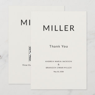 Architectural Thank You QR Wedding Card