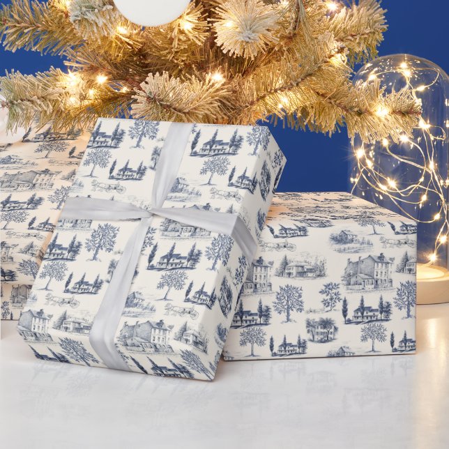 Architectural Toile Wrapping Paper (Holidays)