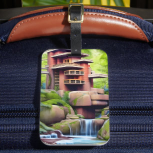 Architectural Tree House Digital Art Luggage Tag
