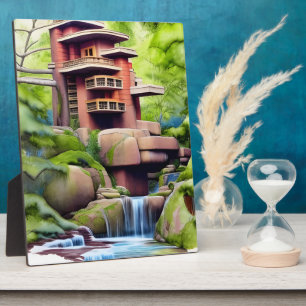 Architectural Tree House Digital Art Tabletop Plaque