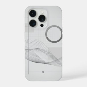 Architectural Wave Line Art Grid iPhone 15 Pro Case