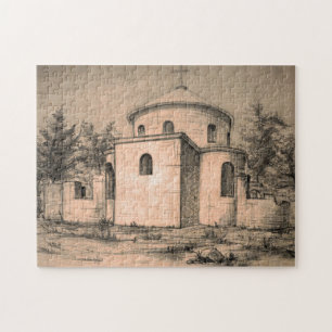 Architecture Ancient Orthodox Church Drawing Art Jigsaw Puzzle