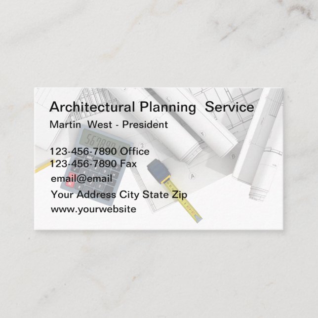 Architecture And Construction Theme Business Card (Front)