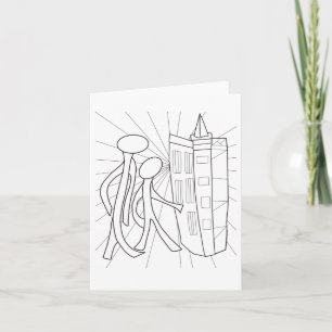 Architecture Black and White Folded Greeting Card