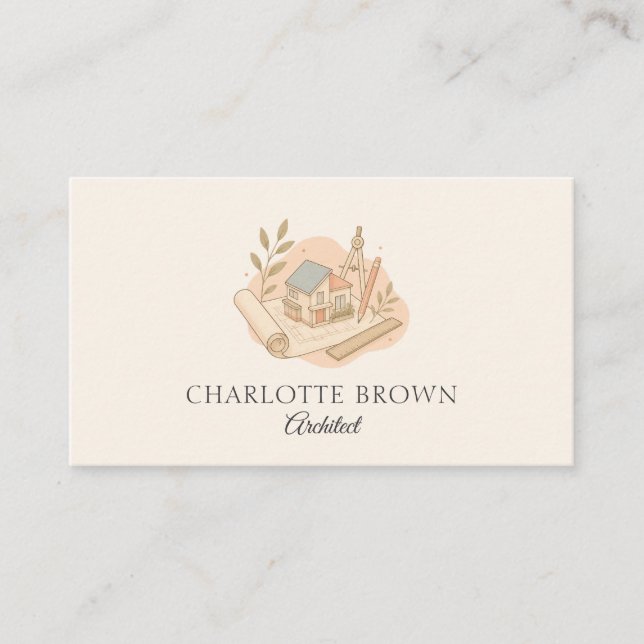 Architecture Building Construction Blueprint Business Card (Front)