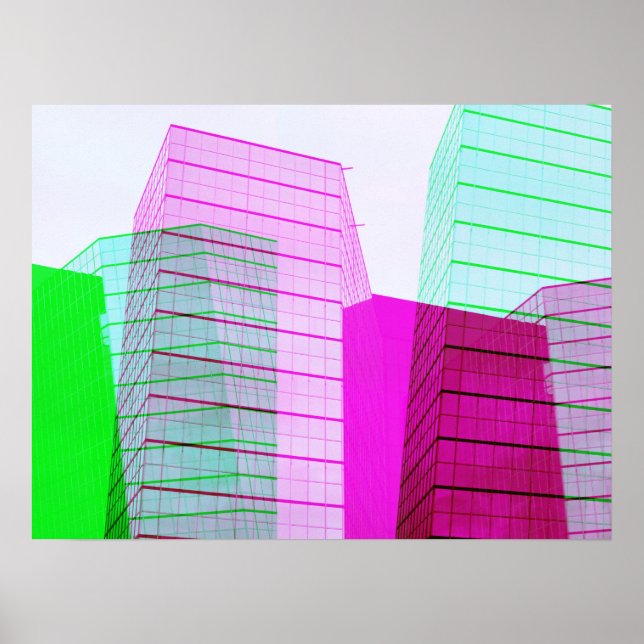 Architecture Buildings Abstract City Art Poster (Front)