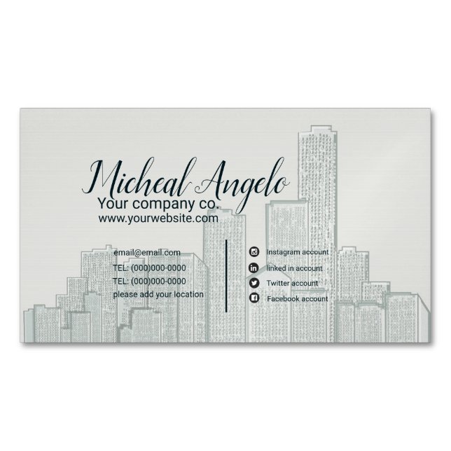 Architecture business card magnet (Front)