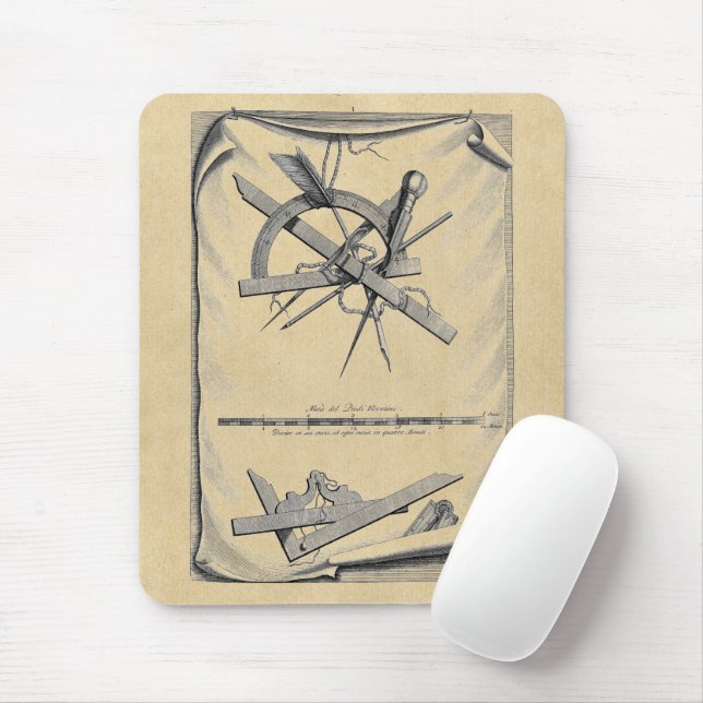 Architecture Drafting Tools Mouse Pad (With Mouse)