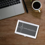 Architecture Firm Crosshairs Dark Grey Business Card Holder<br><div class="desc">A business card holder with a dark grey textured background and a silver crosshairs motif,  designed specifically for an architectural or engineering firm.</div>