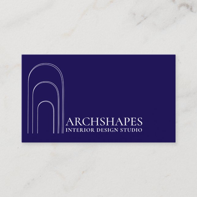 Architecture Geometry Interior Designer navy Business Card (Front)
