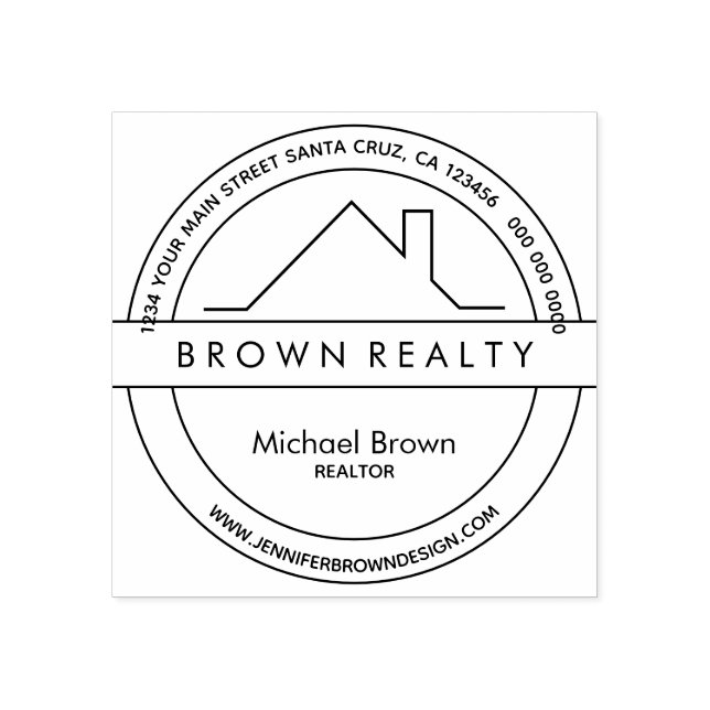 Architecture House Roof Logo for Real Estate Rubber Stamp (Imprint)