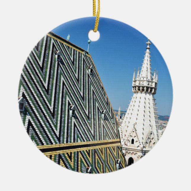 Architecture in Vienna, Austria Ceramic Tree Decoration (Front)