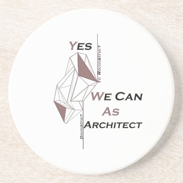 architecture, modern design, geometric art, black  coaster (Front)