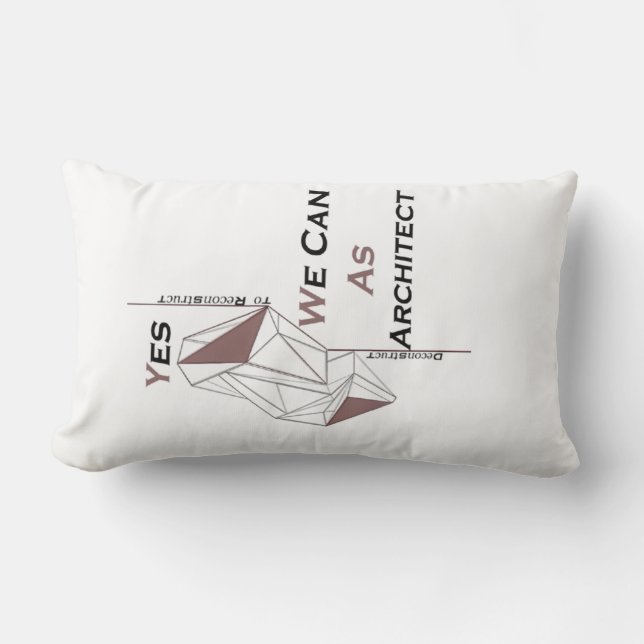 architecture, modern design, geometric art, black  lumbar cushion (Front)