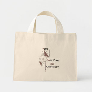 architecture, modern design, geometric art, black mini tote bag