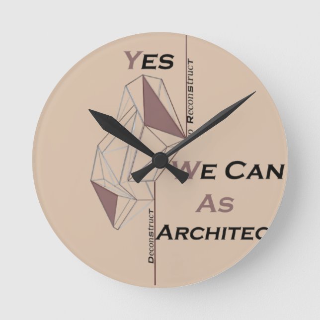 architecture, modern design, geometric art, black  round clock (Front)
