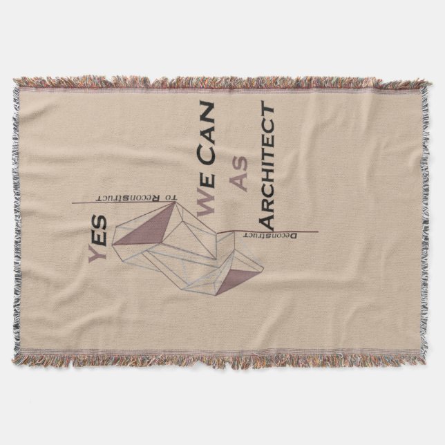 architecture, modern design, geometric art, black  throw blanket (Front)