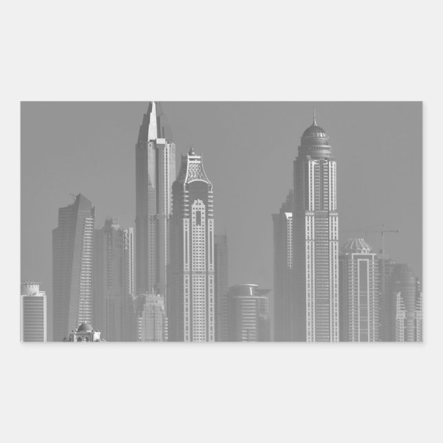 Architecture Of Dubai Rectangular Sticker (Front)